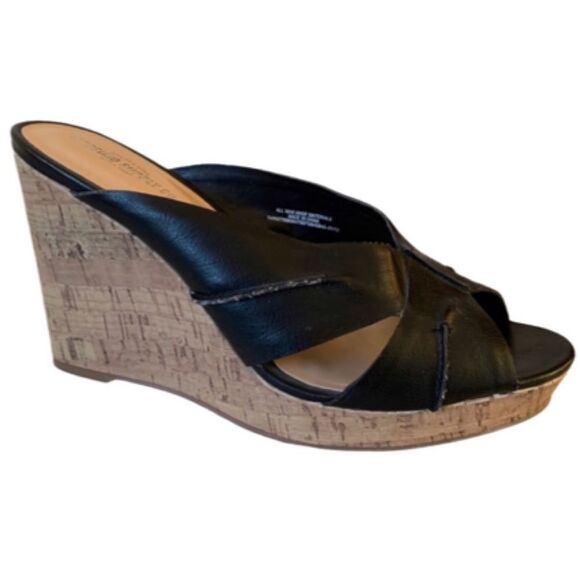 Black Wedge Sandals - Picture 1 of 10